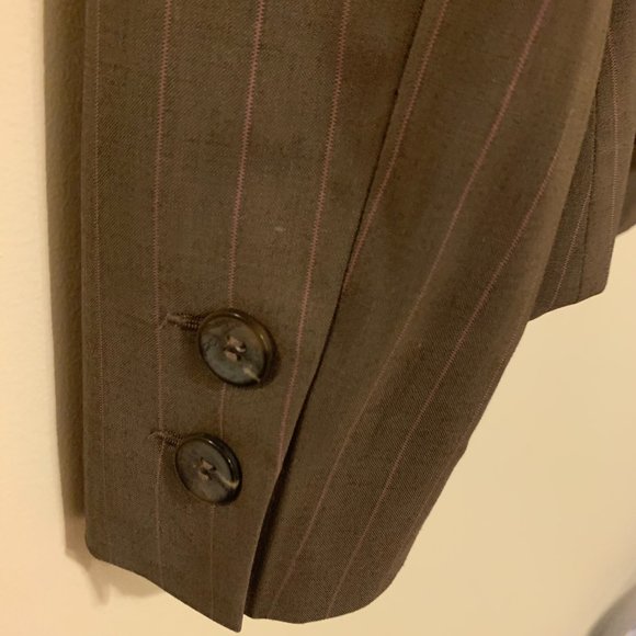 Mexx Fitted Blazer, Brown with Pink Pinstripe Size 8 (fits more like a 6) - Picture 2 of 4